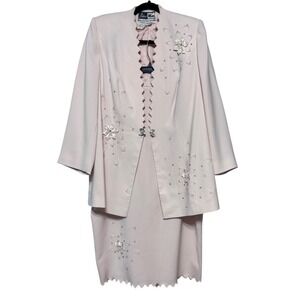 Vintage Ben Marc Old Money Blush Pink Skirt Suit Womens Size 18 Power‎ Dressing